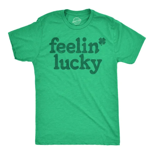 Discover Mens Feelin Lucky T shirt Funny St Pattys Days Parade Four Leaf Clover Tee for