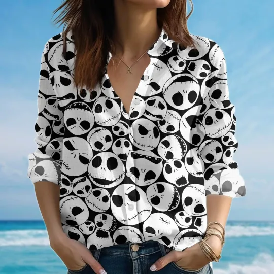 Jack Skellington Blouse Shirt, Nightmare Before Christmas Shirt