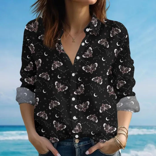 Discover Death Head Moth Blouse Shirt for Women