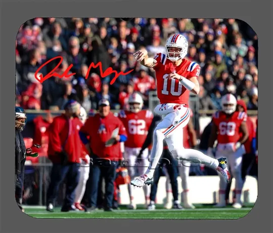 Drake Maye New England Patriots Autographed Mouse Pad