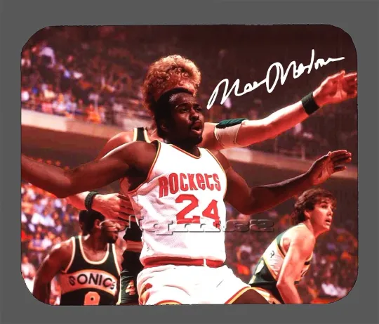 Moses Malone Houston Rockets Autographed Mouse Pad