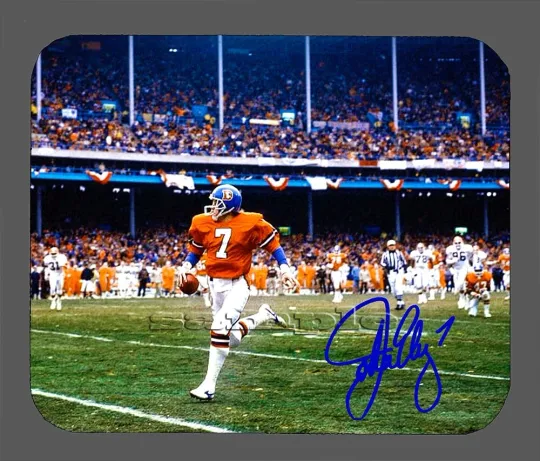 Discover John Elway Autographed Denver Broncos Mouse Pad