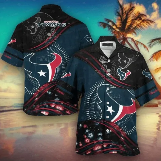 Discover Houston Texans Cosmic Vibe Hawaiian Shirt