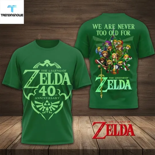 Discover The Legend Of Zel da 40Th Anniversary Link Evolution 3D Shirt