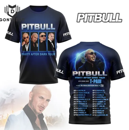 Discover Pitbull Party After Dark Tour 3D T-Shirt