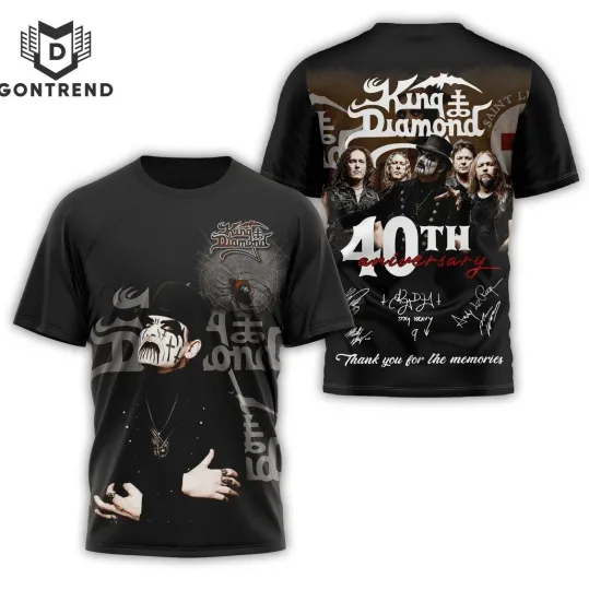 Discover King Diamonds 40th Anniversary Signature Thank You 3D T-Shirt
