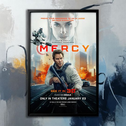 Discover Movie Poster- Mercy 2026 | Movie Canvas| Wall Art Collection| Poster Unframed| Movie Art| Cover Poster