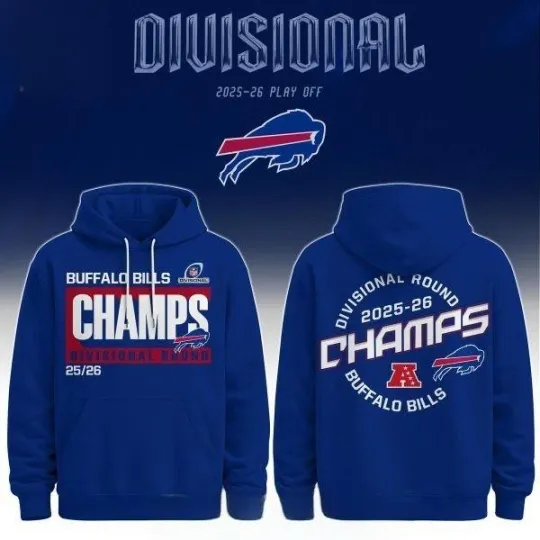 Discover Billssss 2025-2026 Division Round  Champions Hoodie