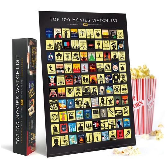 Discover Official IMDb Top 100 Movies Scratch off Poster - Gift for Movie Lovers and Film Fans - Premium Art Print, Made in USA