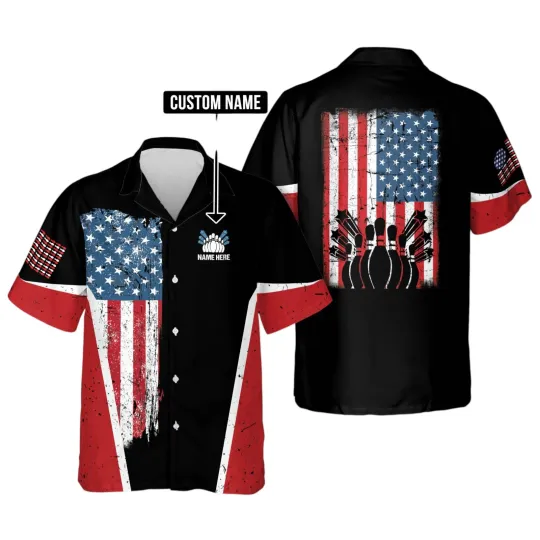 Discover USA Bowling Flag Hawaiian Shirt HB0012