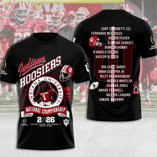 Indiana Hoosier Football 2026 National Championship 3D Shirt