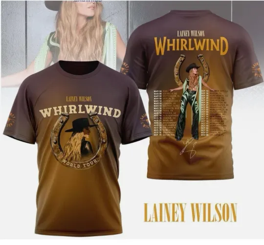 Discover Lainey Wilson Whirlwind World Tour T-Shirt AOP 3D
