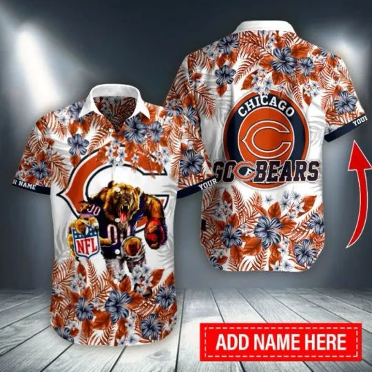 Discover Chicago Bears Floral Roar Custom Hawaiian Shirt