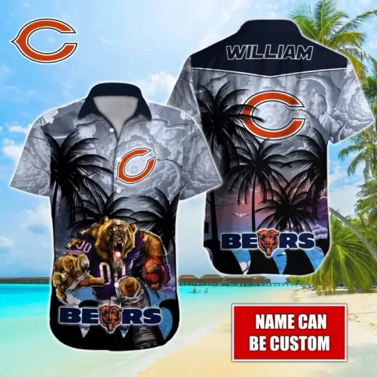 Discover Personalized Chicago Bears Wild Grizzly Hawaiian Shirt