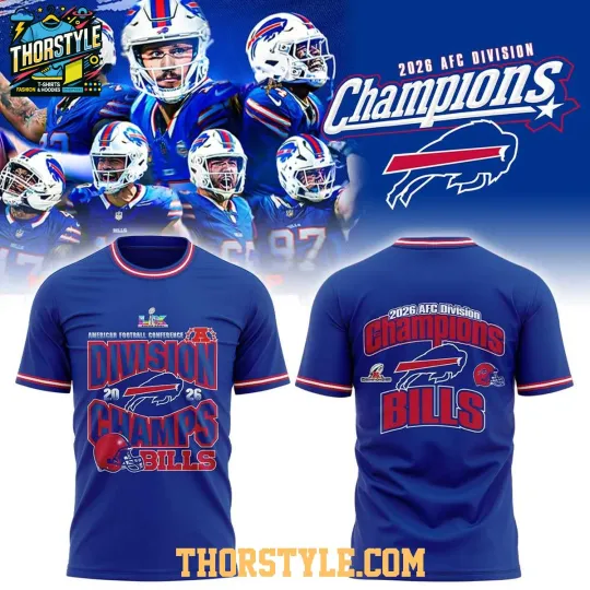 Buffalo Bill 2026 AFC Division Champions 3D T-Shirt