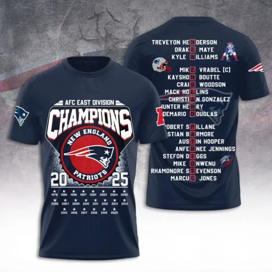 Discover 2025 New England Patriot 3D Shirt Gift For Fan