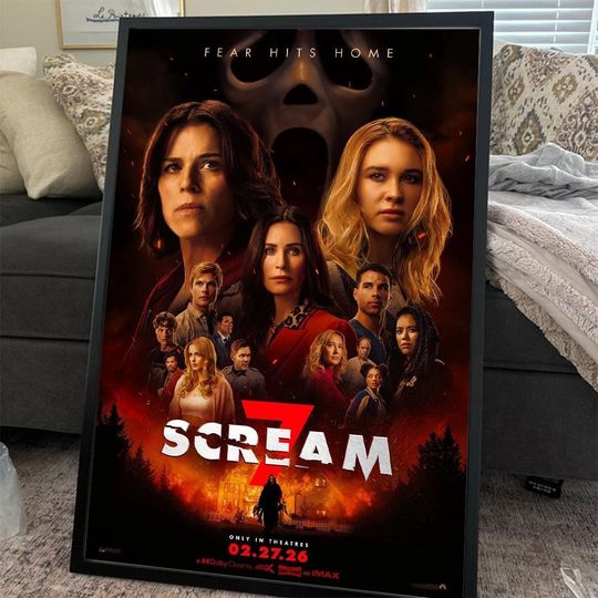 Discover 2026 Scream 7 Movie Poster, Movie 2026 Wall Art High Quality