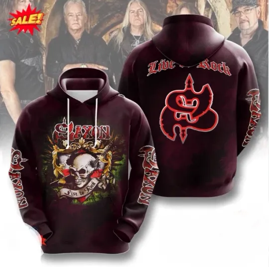 Discover Saxon Band 3D Album All Over Print Hoodie