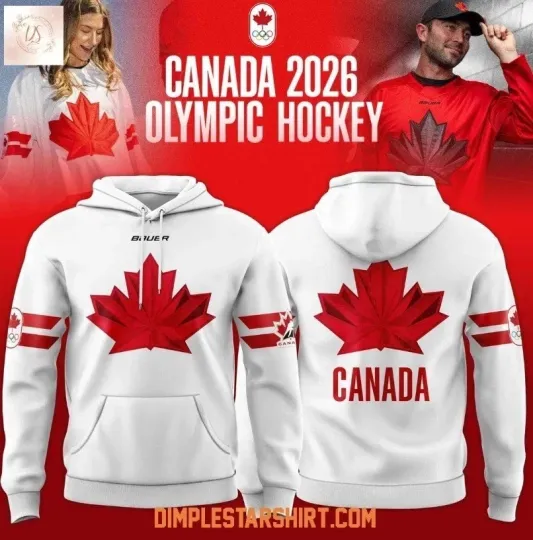 Discover Canada Olympic Hockey 2026 3D White Hoodie
