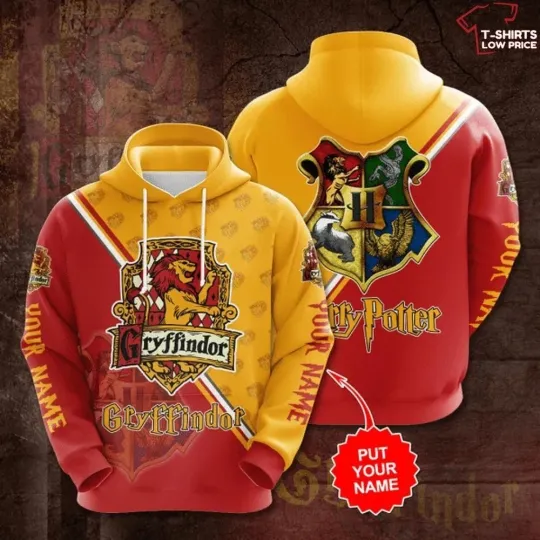 Personalized Harry Potter Gryffindor House All Over Print 3D Hoodie