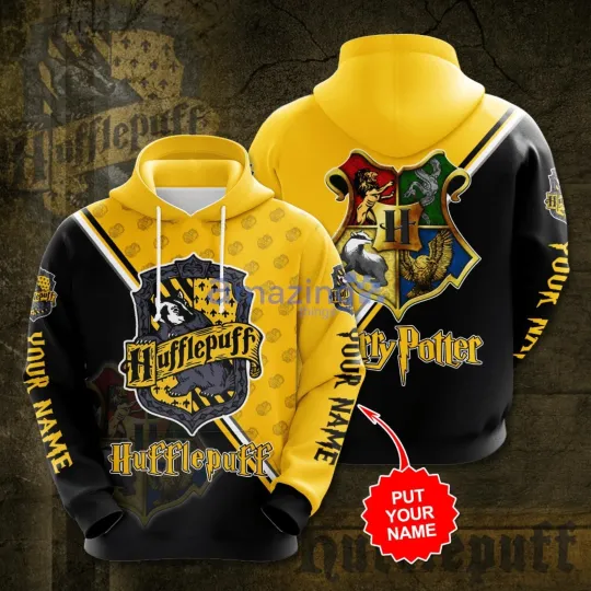 Personalized Harry Potter Hufflepuff House All Over Print 3D Hoodie