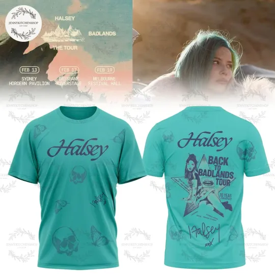 Discover Halsey Back To Badlands Tour 3D AOP Tee Full Size Range Men NZ1274