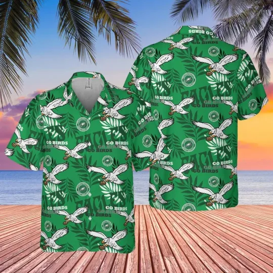 Discover Philadelphia Team Eagle Hawaiian Shirt, Retro Team Apparel, Philly Shirt