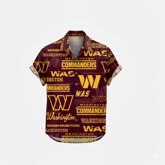 Discover Washington team Commander logo hawaiian shirt, christmas fan gift