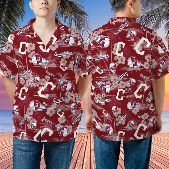 Discover cleveland team guardian hawaiian shirt, team apparel, holiday aloha
