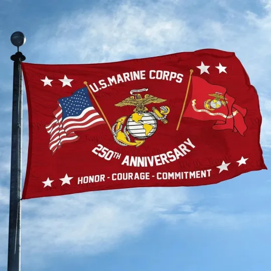 250th Anniversary Marine Corps House Flag Patriot Flag