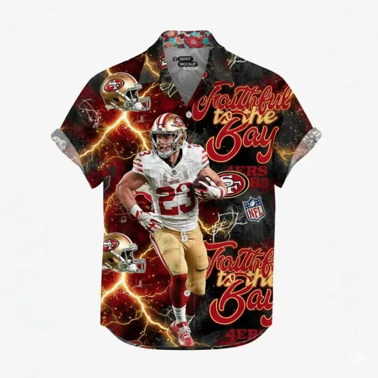 Discover Chris McCaffrey San Francisco team 49er button down shirt, faithful slogan