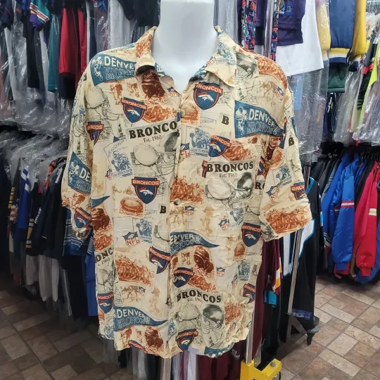 Discover Vintage DENVER team BRONCO reprint hawaiian shirt, 2025 postseason