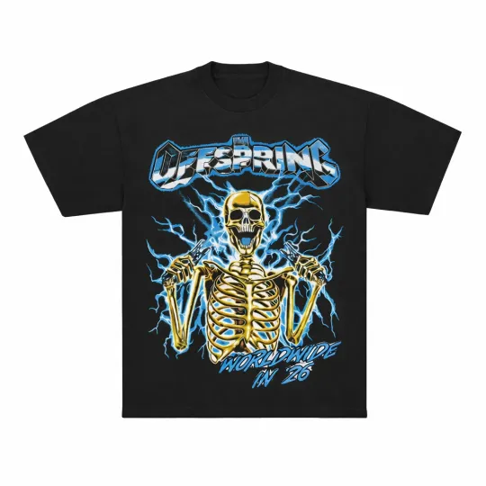Discover The Offspring Spark Plug Skeleton 2026 Tour Merch T-shirt All Size