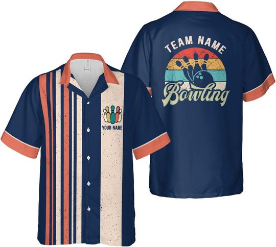 Discover Custom Bowling Hawaiian Shirt, Retro Team Shirts