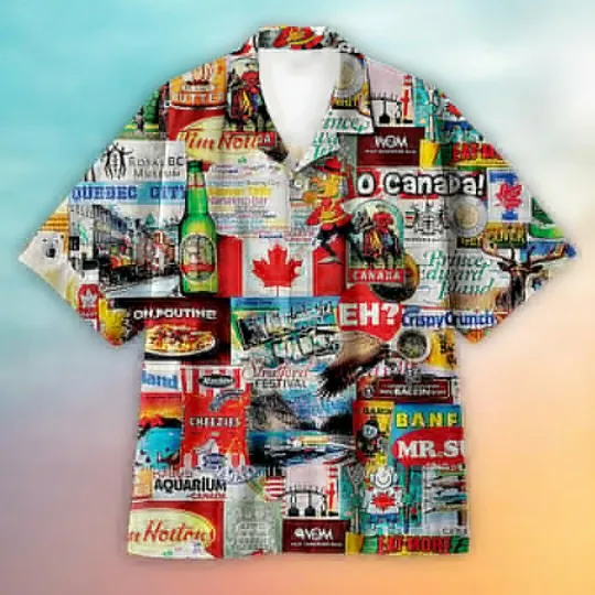 Discover Canada Unisex Hawaiian Shirt, Casual Shirt For Men