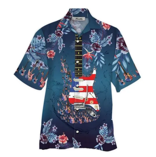 Discover Guitar Hawaiian Shirt for Men