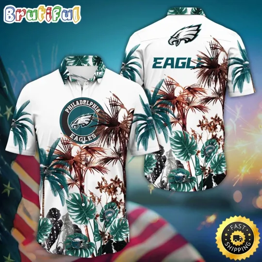Discover football Philadelphia Hawaiian Shirt Palm Tree Aloha Shirt For Fans