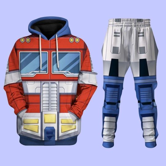Transformers Optimus Prime Hoodie/Joggers, Transformers Costume Cosplay Shirt