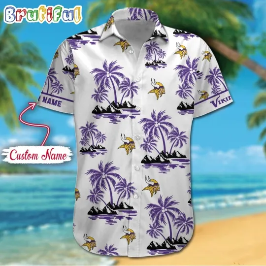 Discover football Minnesota Palm Tree Tropical Summer Hawaiian Shirt