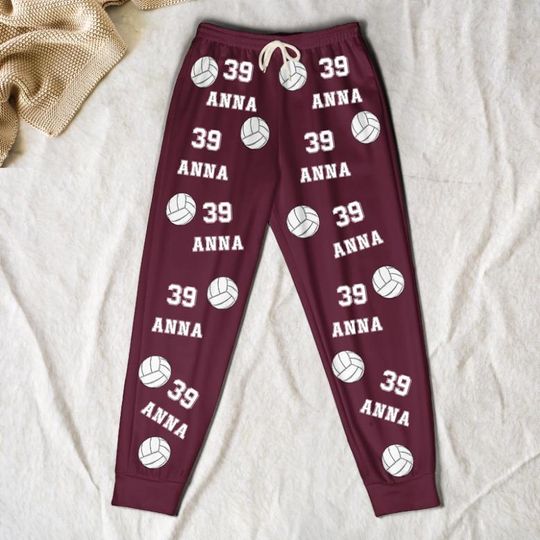 Discover Personalized Volleyball Sweatpants with Custom Name and Number for Athletes