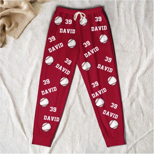 Discover Personalized Baseball Sweatpants with Custom Name and Number for Sportswear