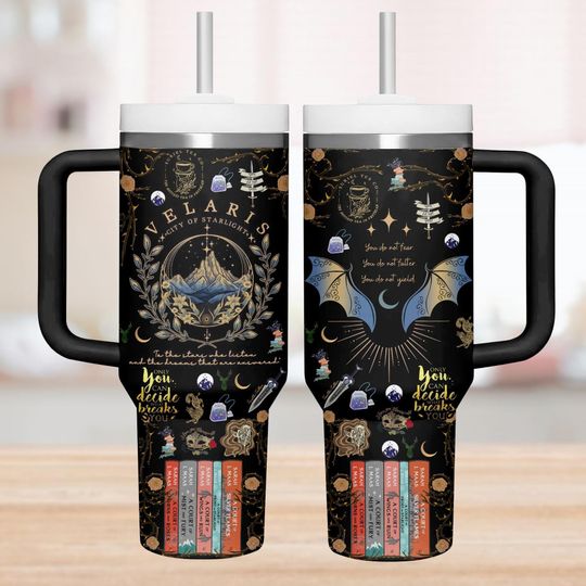 Velaris Acotar Tumbler 40Oz, City Of Starlight Fantasy Cup, Bookish Gift For Fans, Velaris Coffee Tumbler, Birthday Gift For Readers