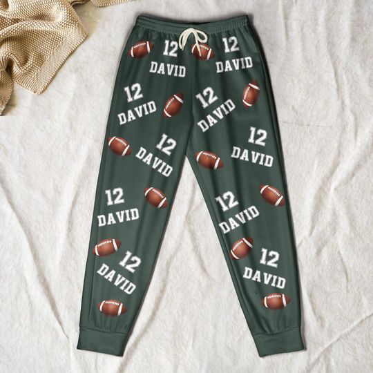 Discover Custom Football Joggers with Name and Number, Team Fan Gift