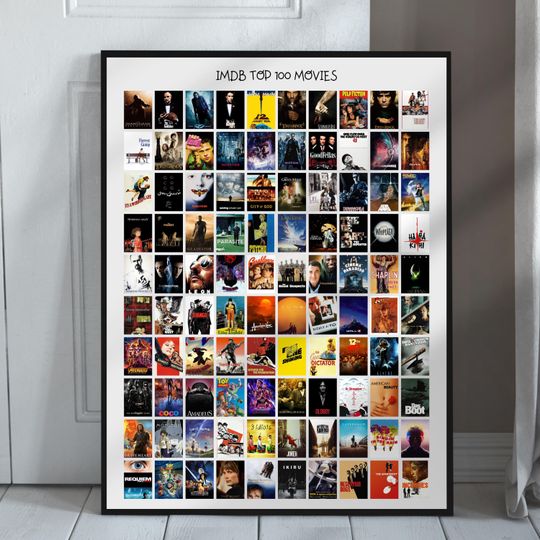 Discover Imdb Top 100 Movies | Top 100 Poster | Digital Print | 100 Greatest Movies of All Time | Best Movies | Movie Gift | Poster Gift