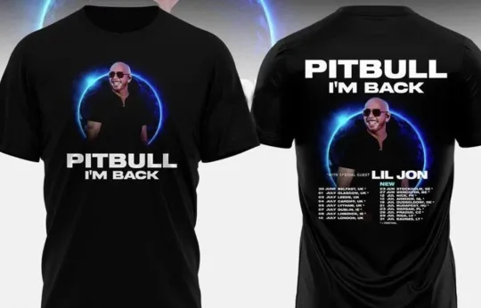 Discover HOT!!! Pitbull I'm Back North America Tour 2026 Unisex T-shirt