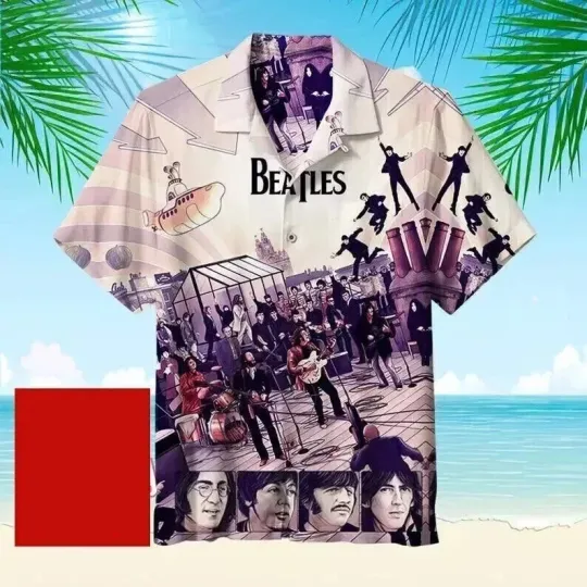 The Beatles Hawaiian Shirt, Soft 3D Aloha Shirt, Men's Casual Short Sleeve Shirt
