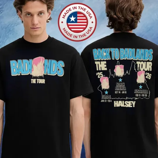 Discover Halsey Merch Tee Back To Badlands The Tour 2025 2026 T-Shirt