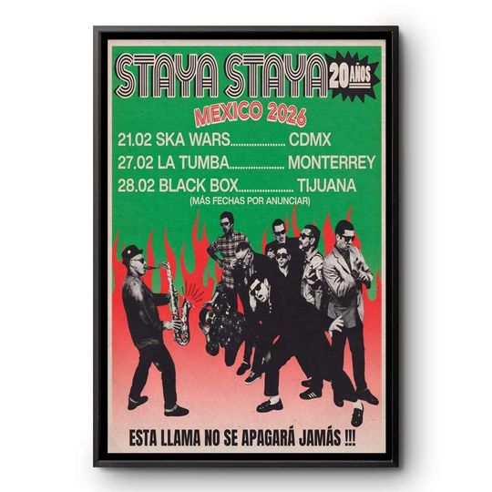 Discover Staya Staya Mexico Tour 2026 Ska Punk Concert Poster Print