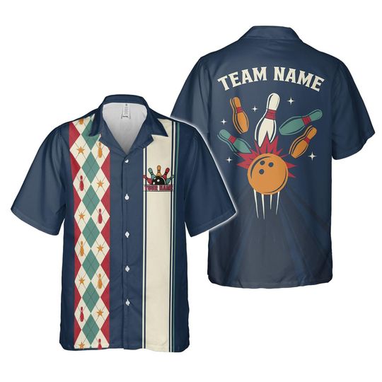 Discover Personalized Retro Bowling Hawaiian Shirt: Custom Team Apparel