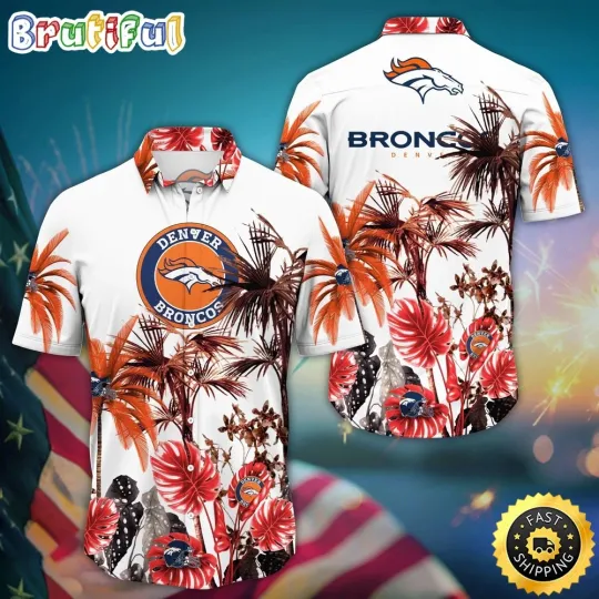Discover football Denver Hawaiian Shirt Palm Tree Aloha Shirt For Fans